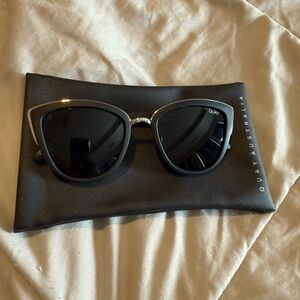 Quay Australia Black Cat-Eye Sunglasses